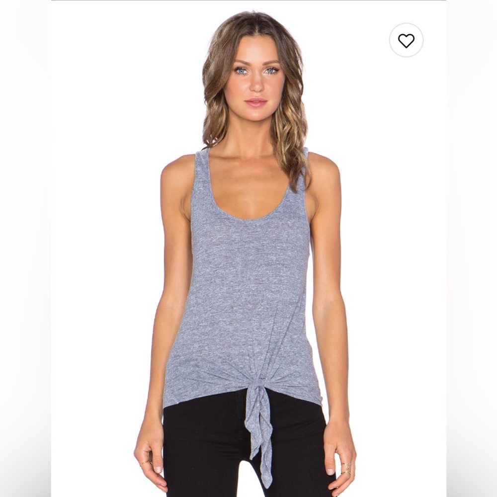 Monrow - Granite Novelty Tie Front Tank